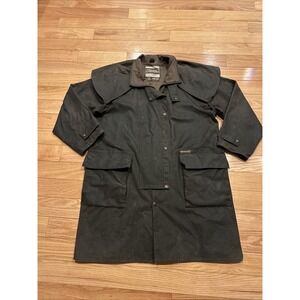 Mens Driza-Bone Australian Oilskin Coat Duster Wax Riding Jacket Brown Size M 5